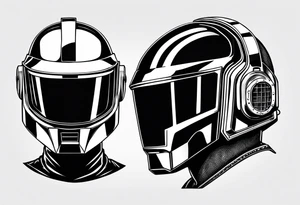 The two Daft Punk masks tattoo idea