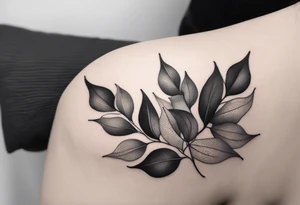 Create a delicate tattoo with beautiful flowing and delicate leaves in fineline minimalistic style tattoo idea