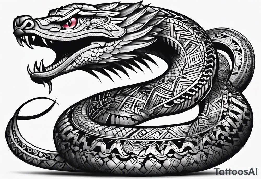 Aztec snake tattoo idea
