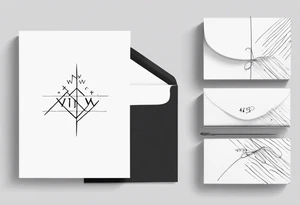 handwritten coordinates 43.4544354 and -73.6893921 using N and W tattoo idea
