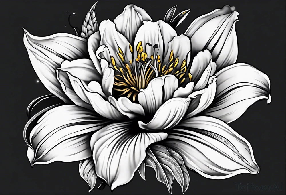 A Bulls head with lily if the valley flowers growing out of eyes tattoo idea