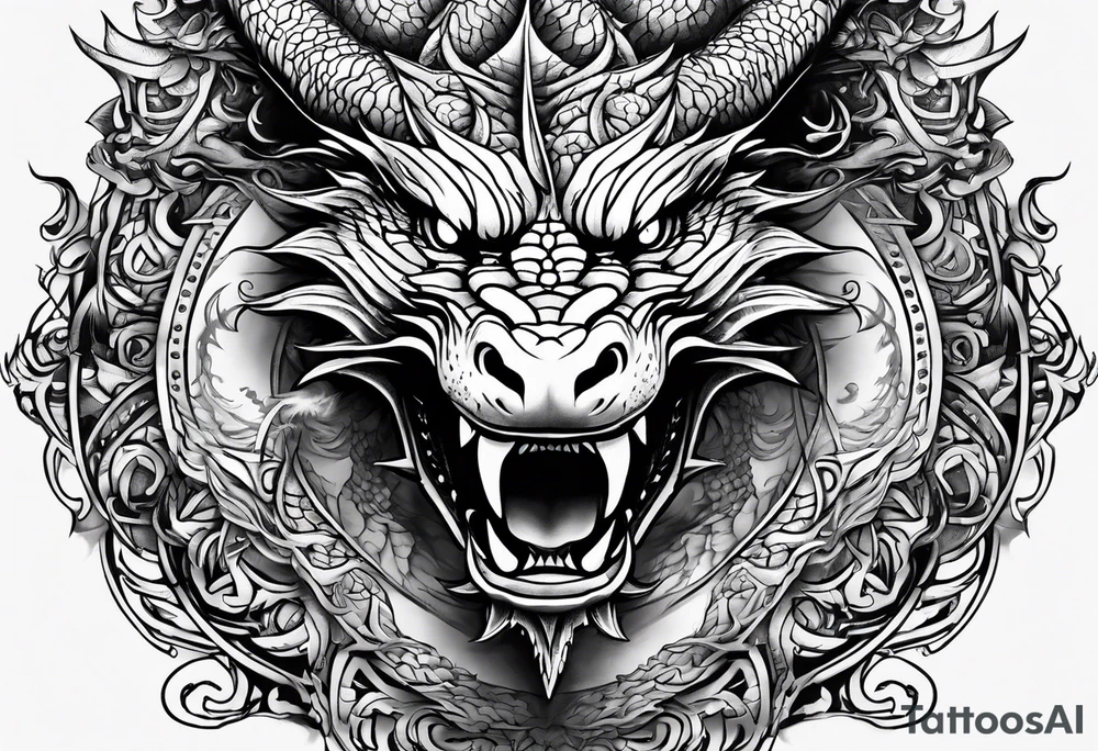 Dragon face tattoo idea