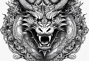 Dragon face tattoo idea
