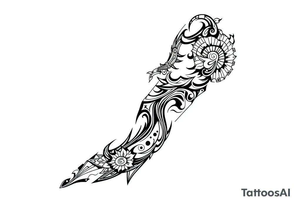 bold line dark witchstyle tattoo idea