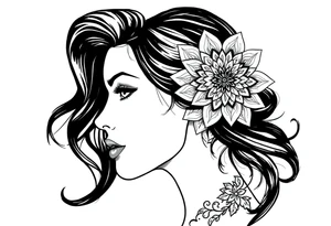 Powerful side profile woman’s face with mandala tattoo idea
