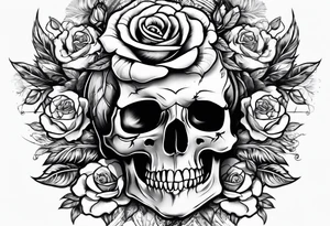 Alexander the Great skull and rose tattoo idea