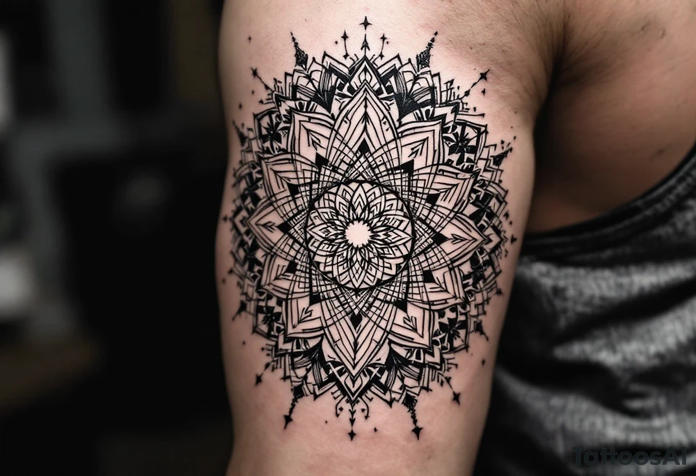 intricate mandala with sacred geometry and cosmic elements tattoo idea intricate mandala with sacred geometry and cosmic elements tattoo idea