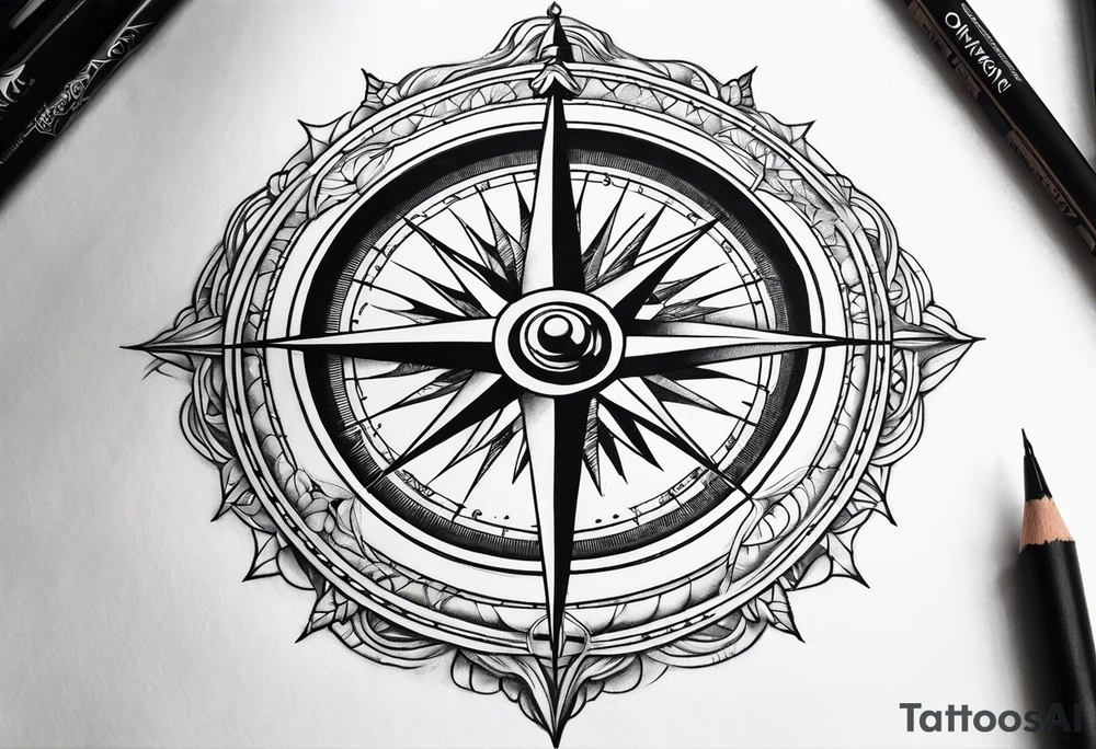 Nautical compass tattoo idea