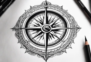 Nautical compass tattoo idea