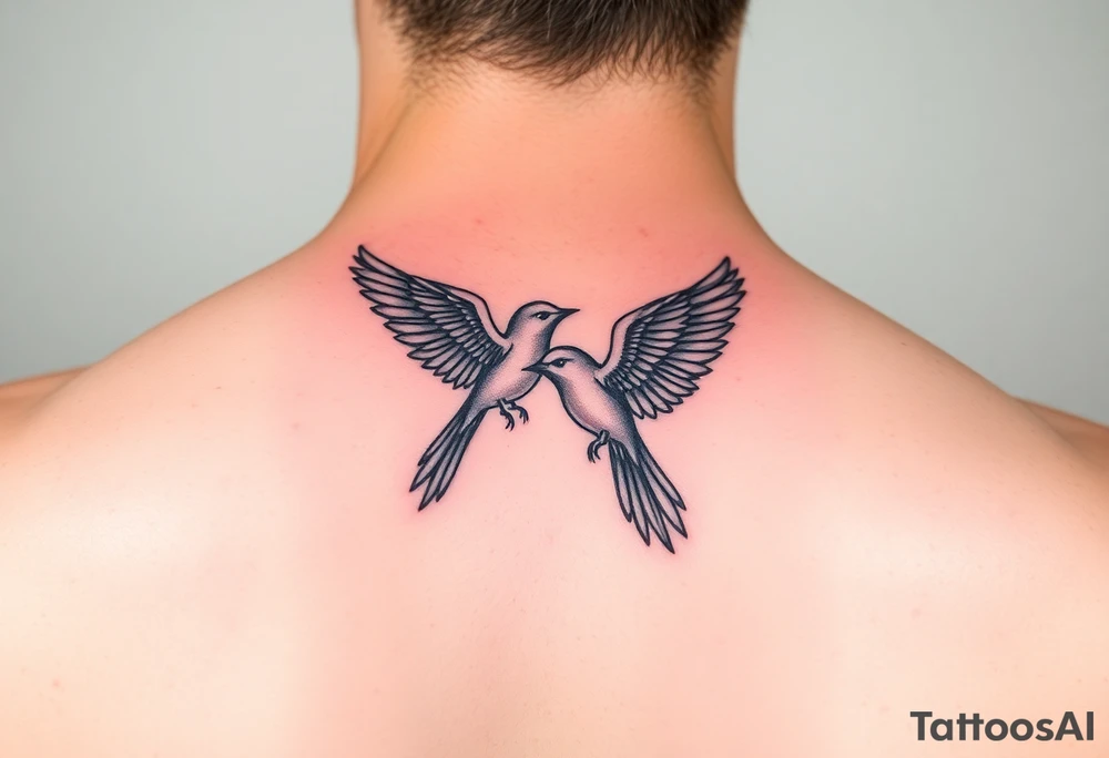 2 birds flying together tattoo idea