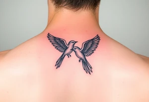 2 birds flying together tattoo idea