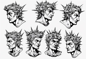 Bust of David with thorns tattoo idea