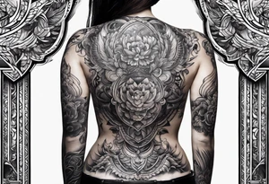 full body back tattoo rectangle tattoo idea