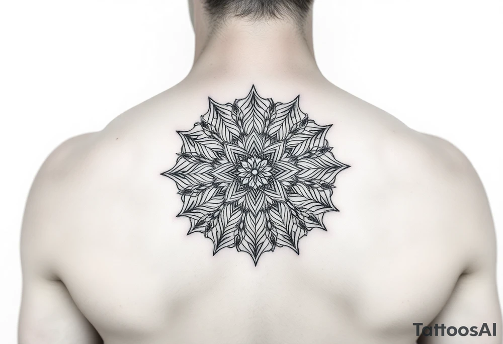 intricate mandala with sacred geometry and cosmic elements tattoo idea