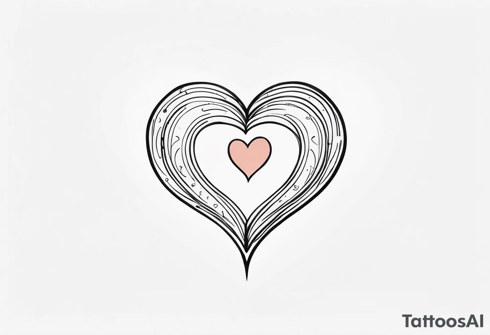 Crescent moon with a love heart inside tattoo idea