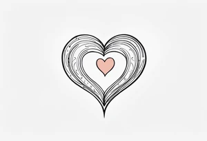 Crescent moon with a love heart inside tattoo idea