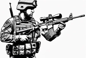 Soldier with a riffle tattoo idea