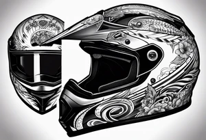 Race helmet with #2 and a bass and family tattoo idea