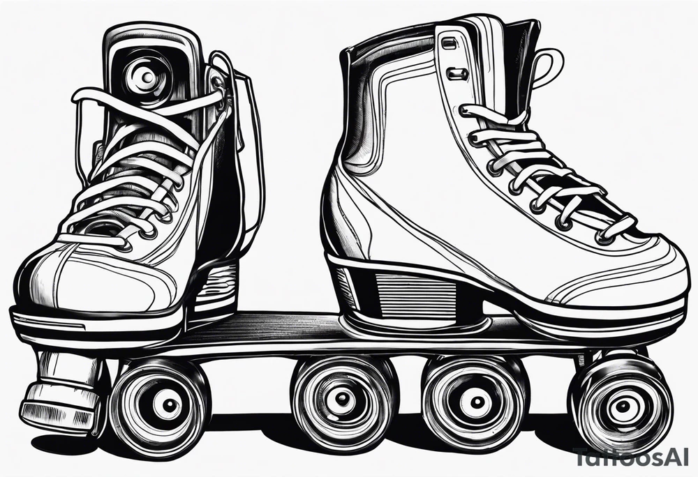 Rollerskates with boombox tattoo idea