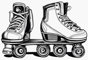 Rollerskates with boombox tattoo idea