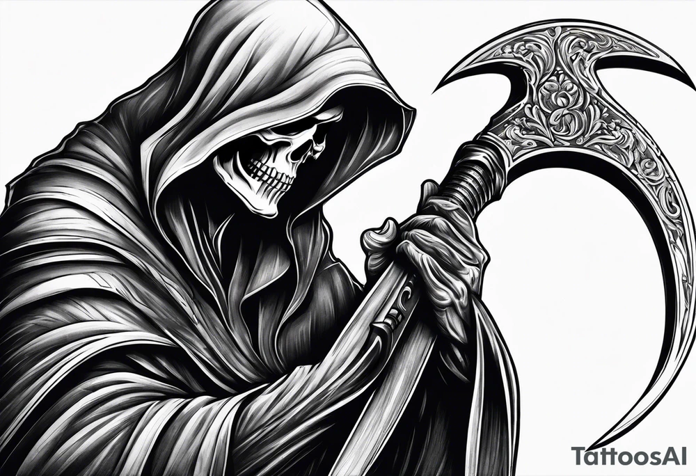 Grim reaper with scythe tattoo idea