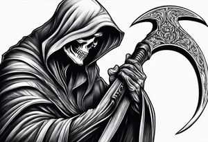 Grim reaper with scythe tattoo idea