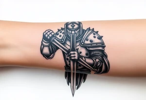 power full 
knight with sword tattoo idea