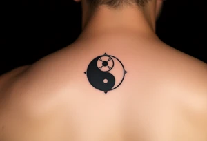 GEOMETRIC YIN YANG WITH NEGATIVE SPACE tattoo idea