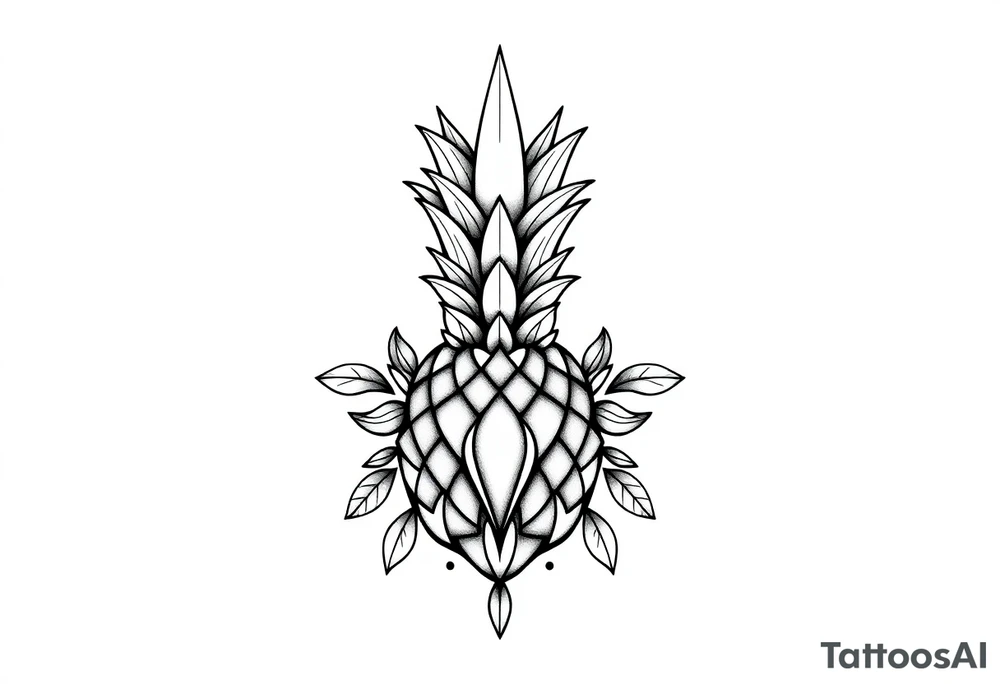 Majestic ,crown pineapple top vagina and anus tattoo idea
