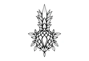 Majestic ,crown pineapple top vagina and anus tattoo idea