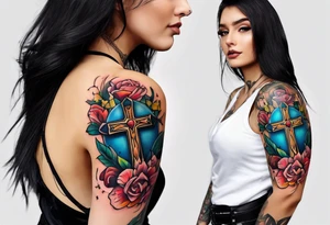 A cross on your arm tattoo idea