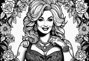Dolly Parton holding an acorn tattoo idea