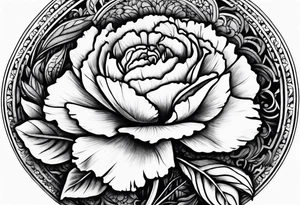 carnation and full moon tattoo idea