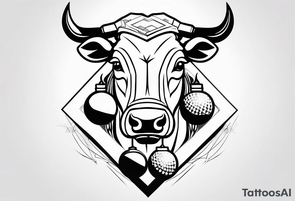 wallstreet bull with balls tattoo idea