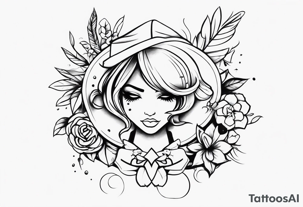 Girly gangster tattoo idea