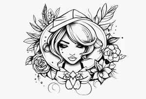 Girly gangster tattoo idea