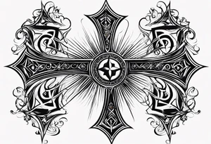 pentagram upsidedown cross tattoo idea