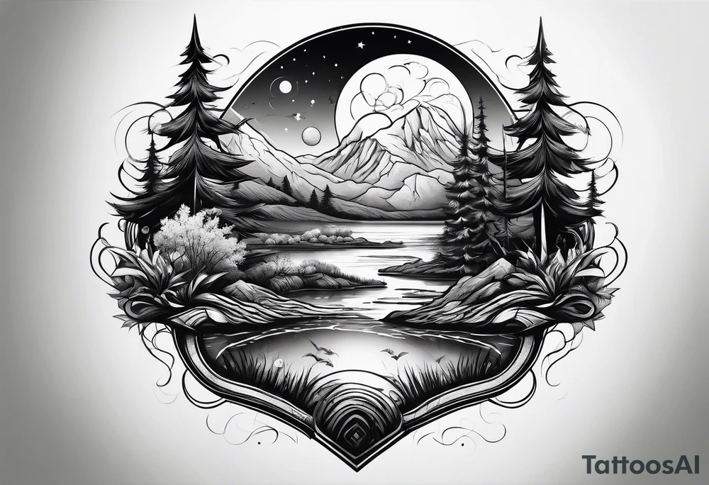 Post atomic landscape tattoo idea