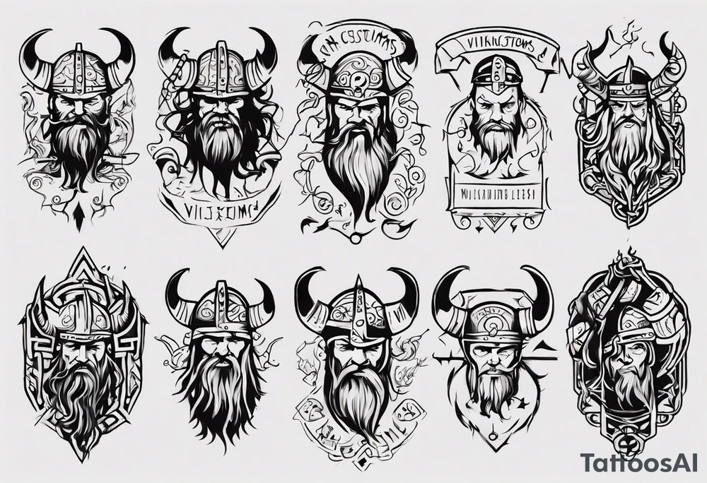 Banner saying “Viking Customs” tattoo idea
