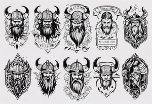 Banner saying “Viking Customs” tattoo idea
