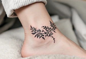 "Forever" hidden in a vine of black and gray leaves wrapping around the ankle. tattoo idea