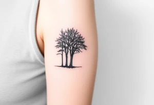 Trees hug the road, blocking out much of the light. tattoo idea