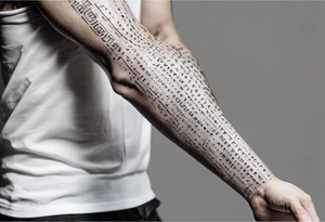 men’s arm sleeve, 1/18 and 8/31 roman numeral small print tattoo idea