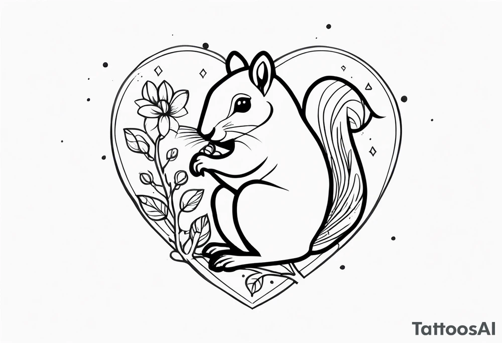 Heart with squirrel tattoo idea