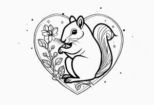 Heart with squirrel tattoo idea
