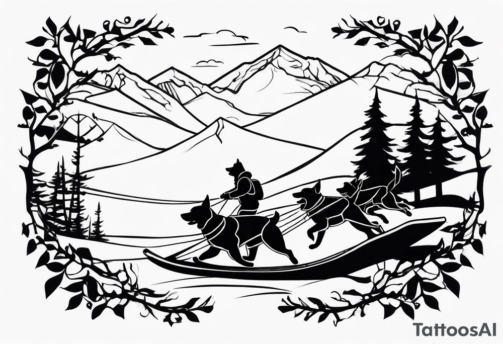 dog sled tattoo idea