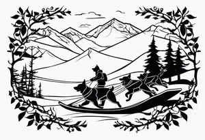 dog sled tattoo idea