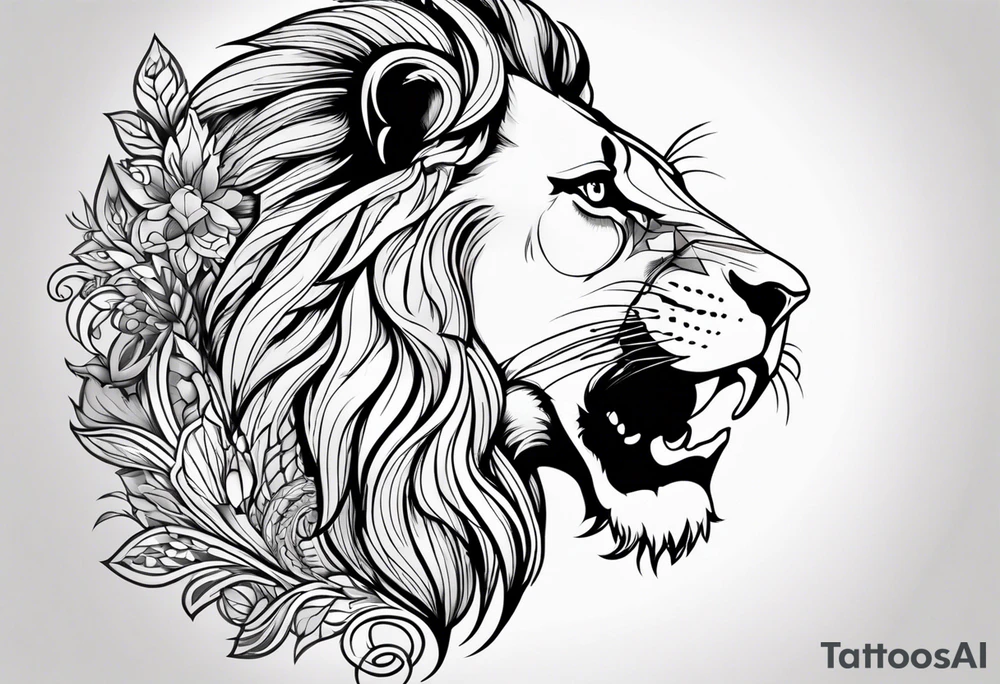 I want to get a tattoo on a lion's arm, the tattoo is related to something religious but may contain something other than the lion tattoo idea