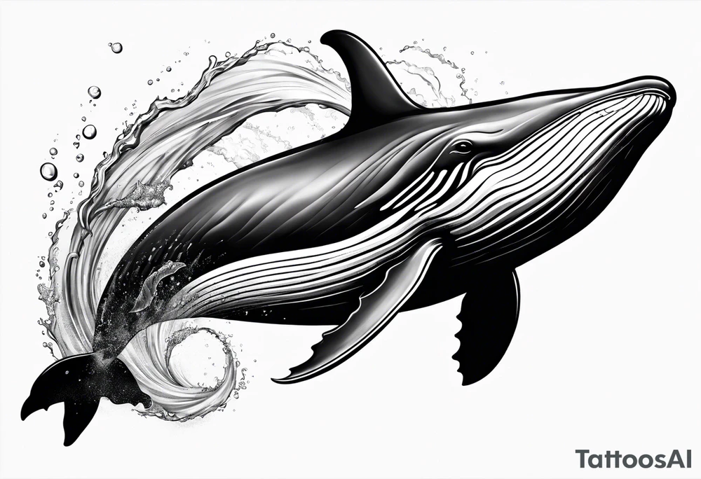 Backwards Breaching North Pacific humpback whale tattoo idea