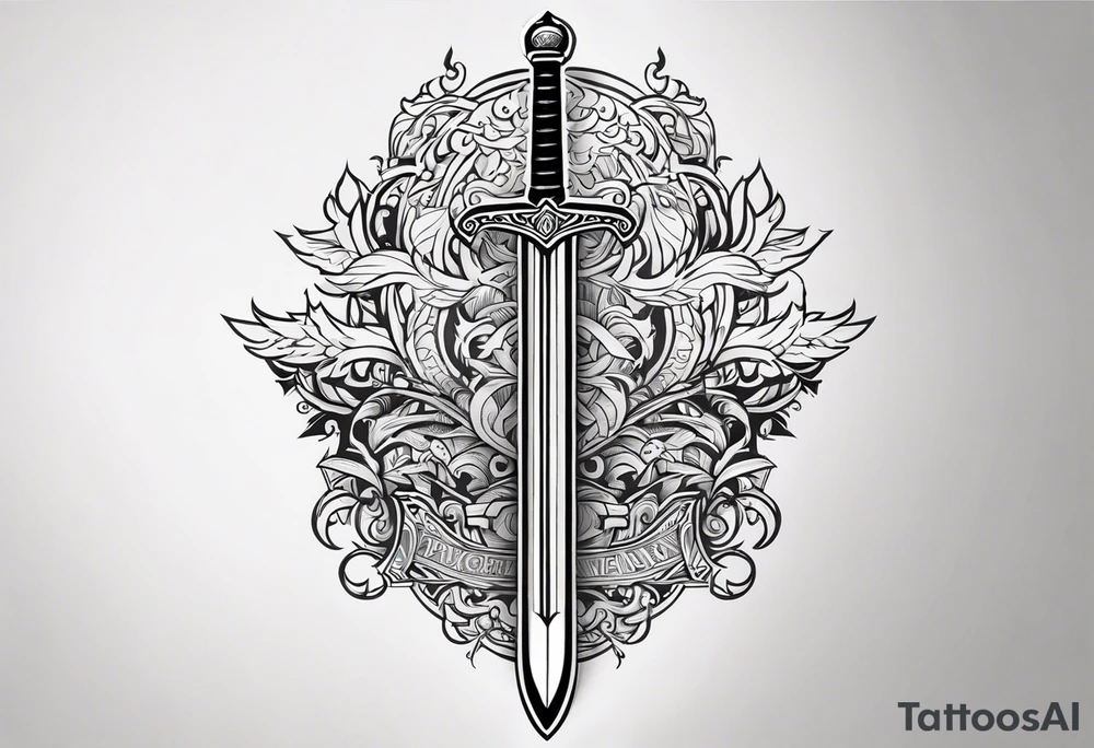sword Valhalla prayer tattoo idea